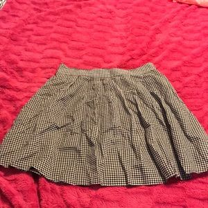 Black & White Plaid Flare Skater Skirt